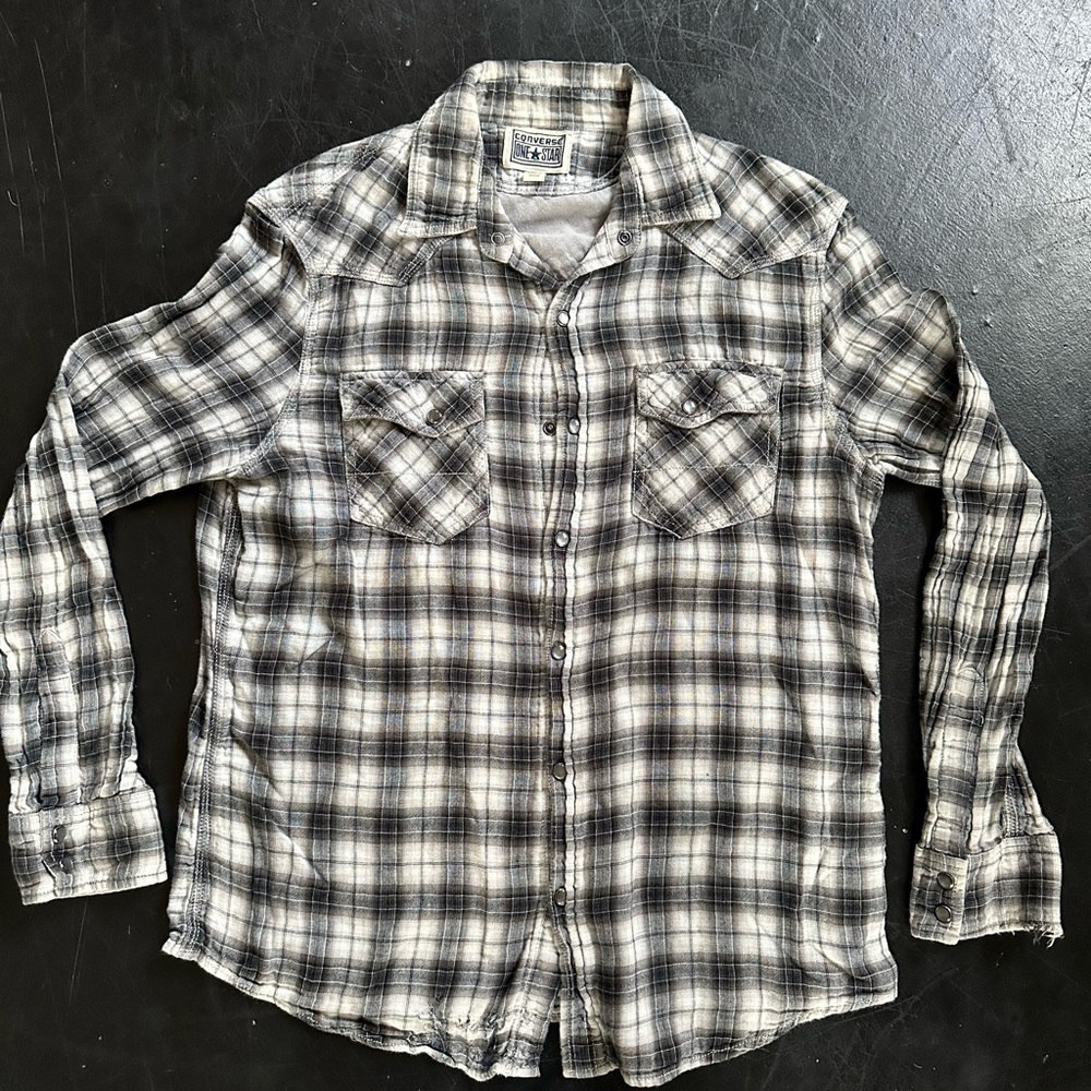Vintage converse plaid button up